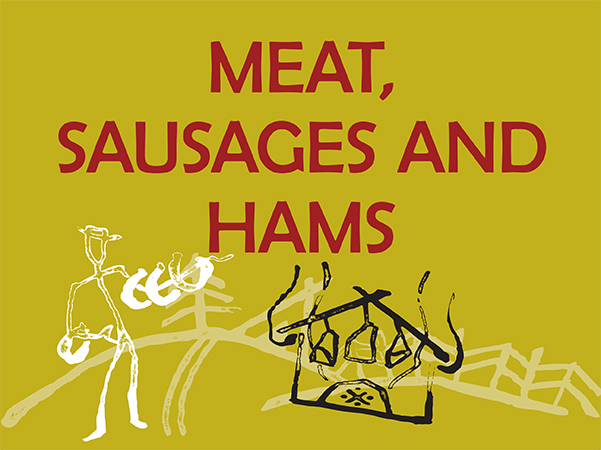 Meat, sausages and hams